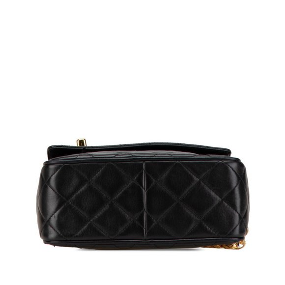 CHANEL Matelasse Coco Mark Chain Shoulder Bag Black Lambskin - Picture 3 of 9